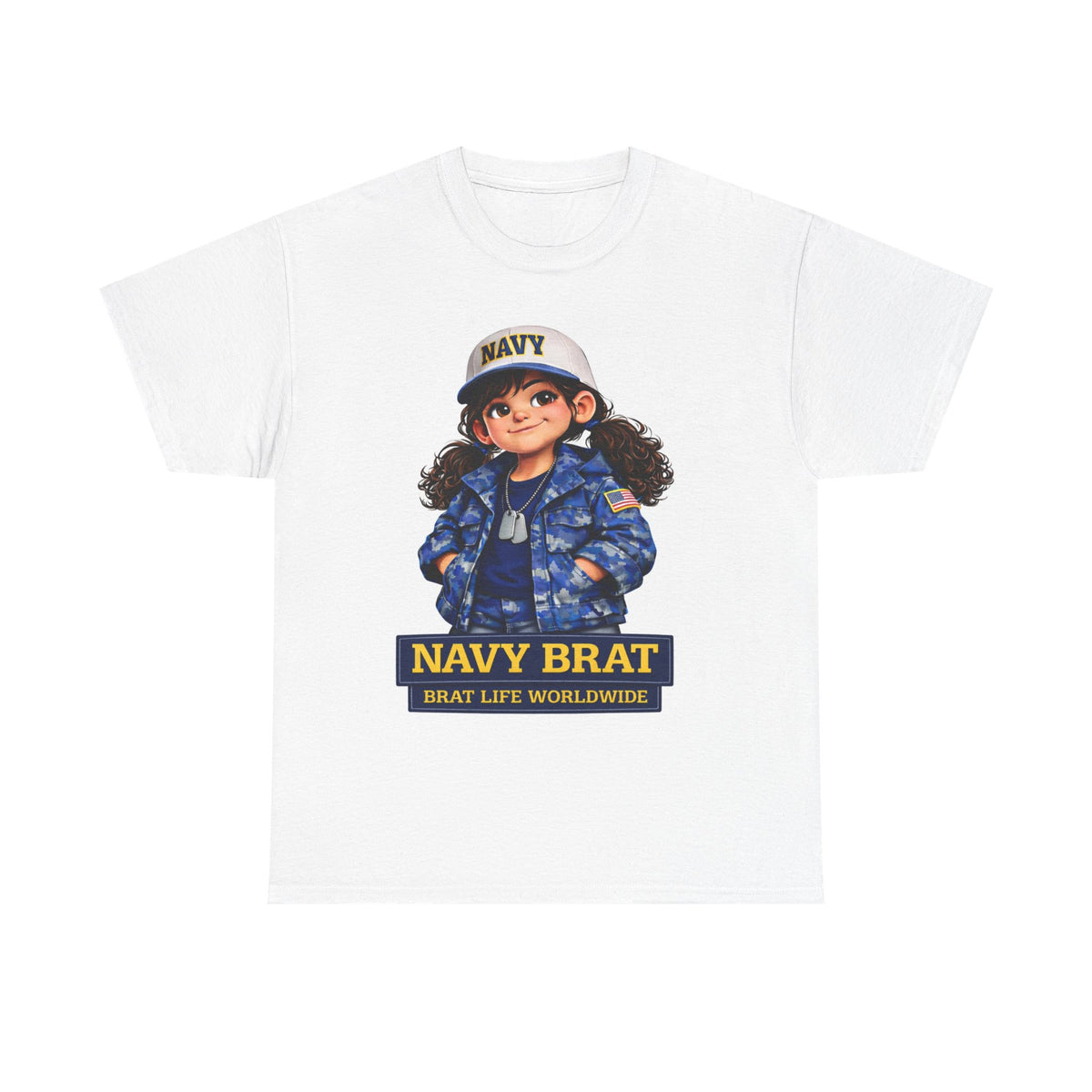 Navy Brat Kids T-Shirt — Cute Military Family Tee ("Navy Brat" Graphic)